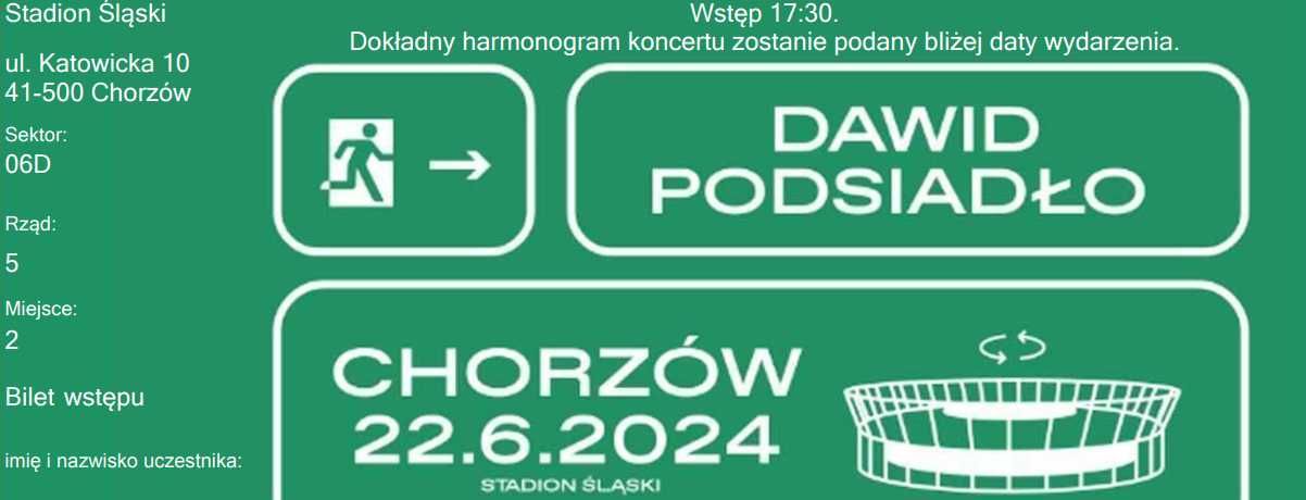 Bilety na koncert Dawida Podsiadło CHORZÓW