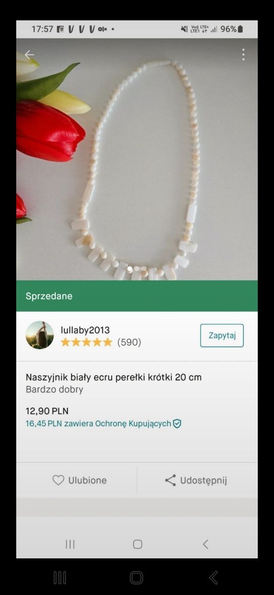 Naszyjnik krótki, perełki ,choker