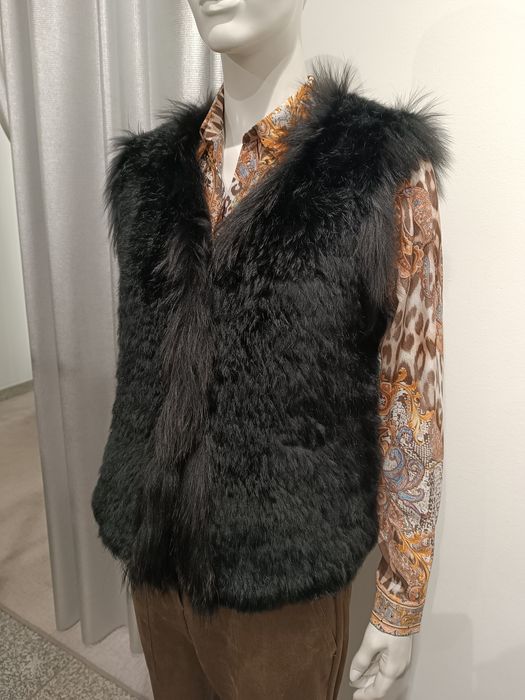 Nowa luksusowa kamizelka futro naturalne królik NC Noce Connection 40