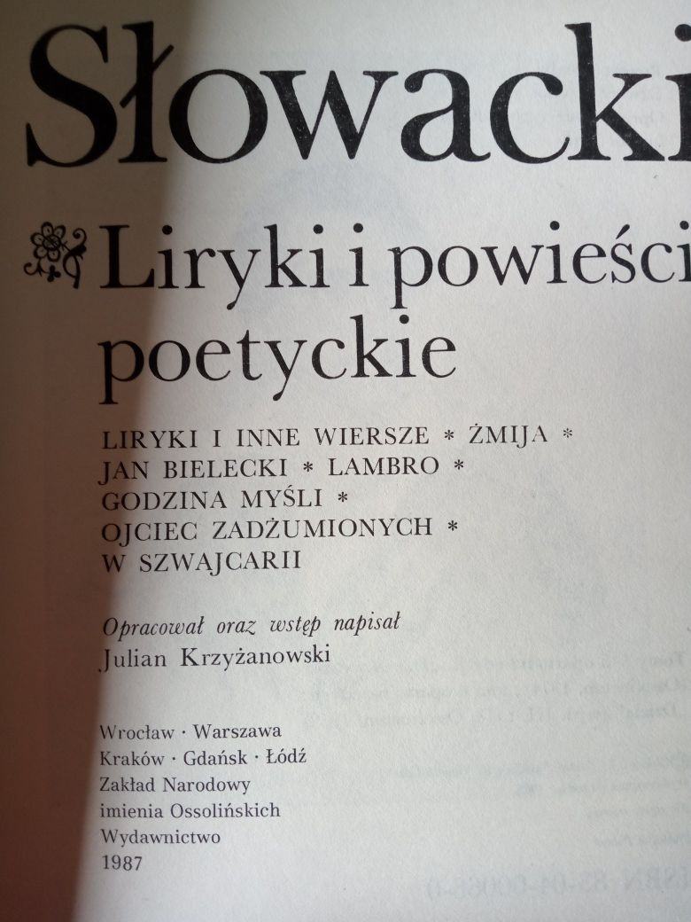 Juliusz Słowacki literatura piękna