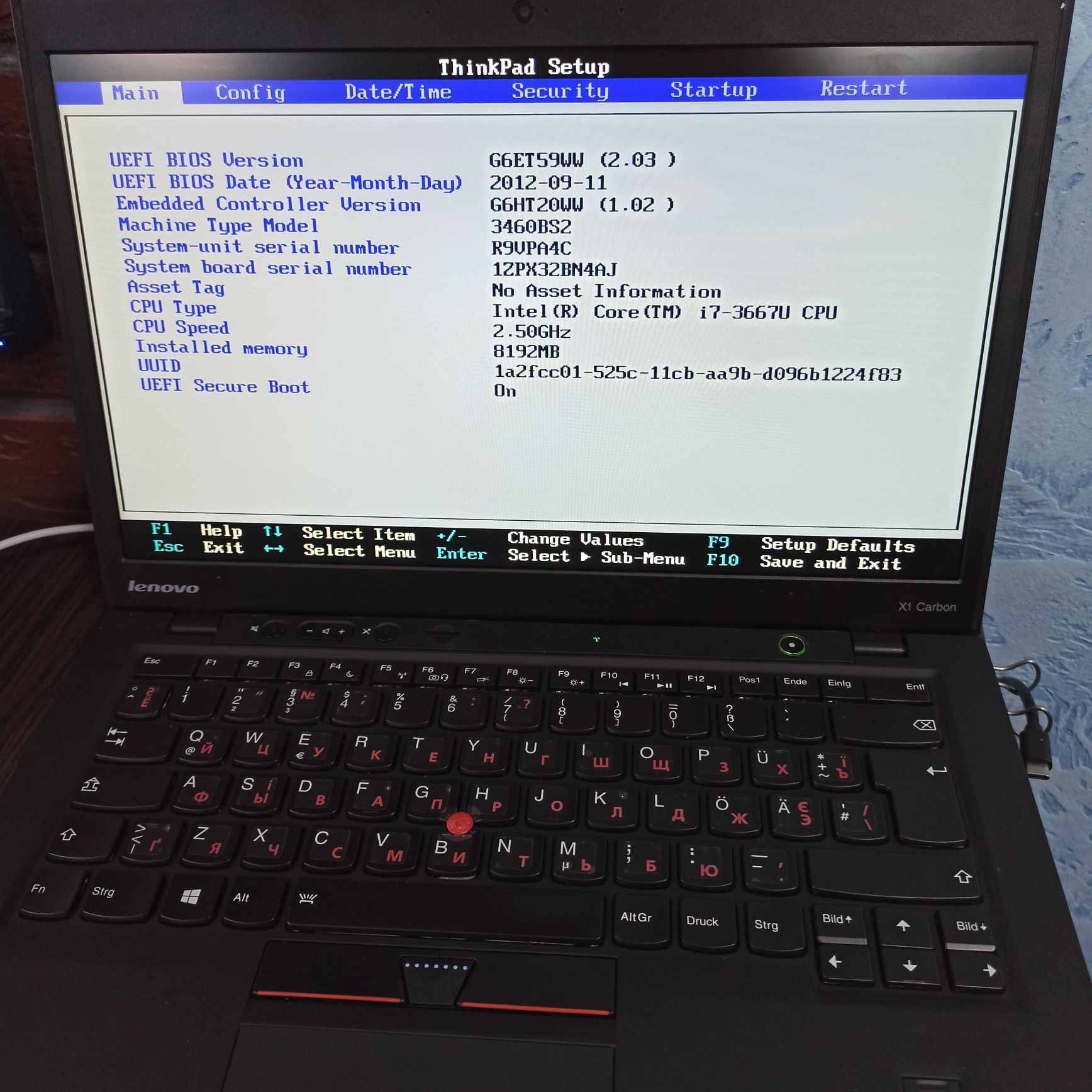 Ноутбук (евро) Lenovo Carbon X1