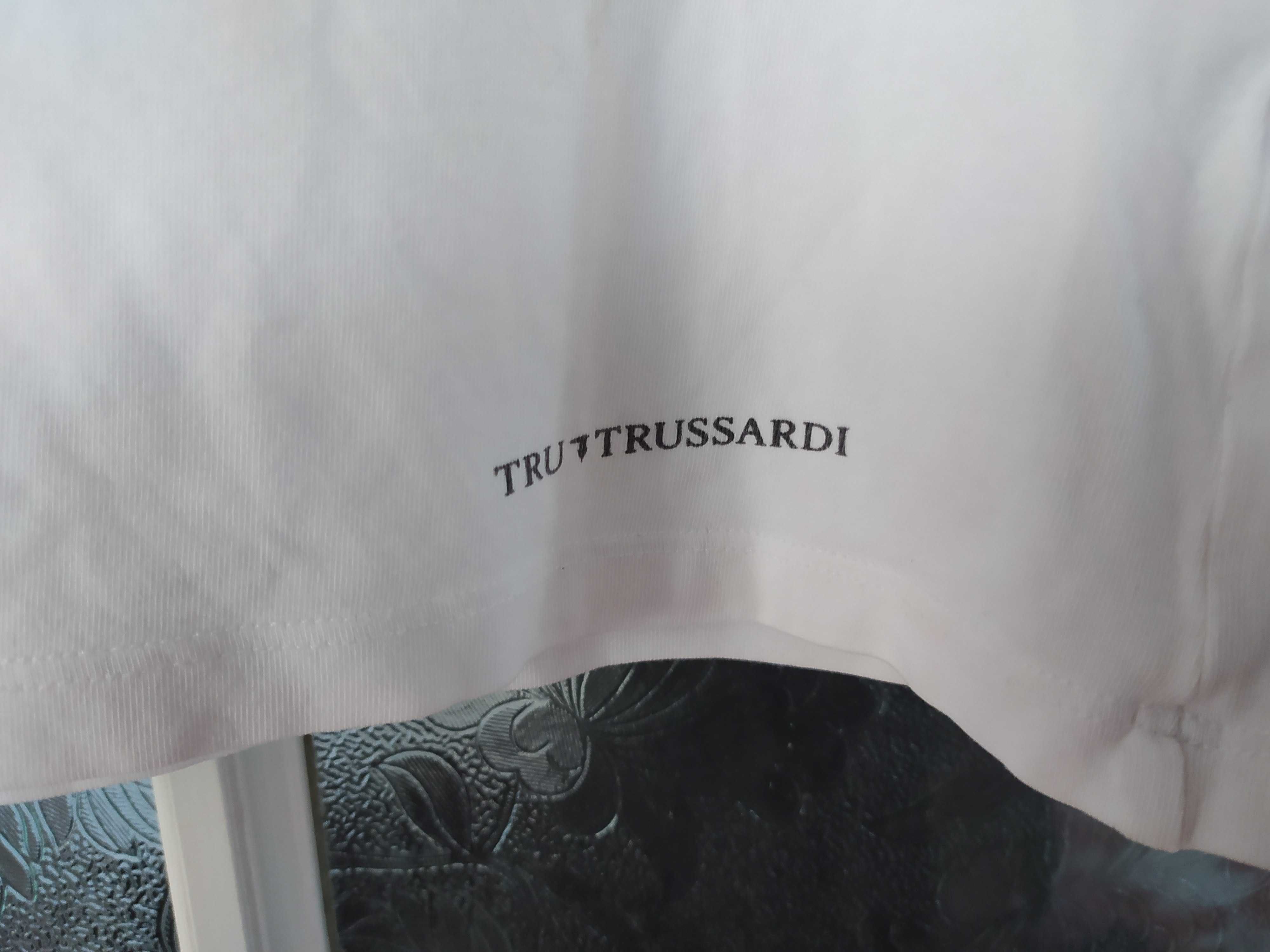 Koszulka damska Trussardi rozmiar L biała z cekinami