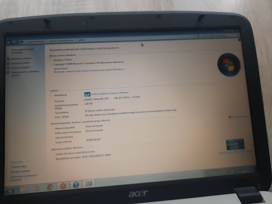 Laptop acer aspire 4315