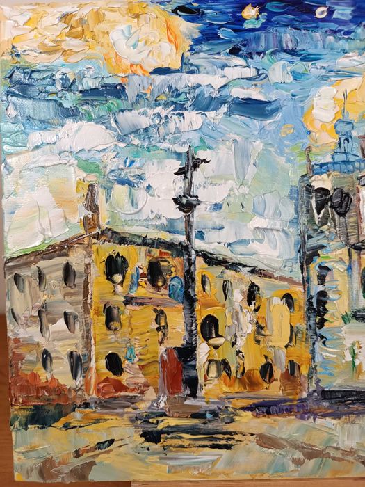 Quadro Óleo Pintado à Mão - Sé Viseu