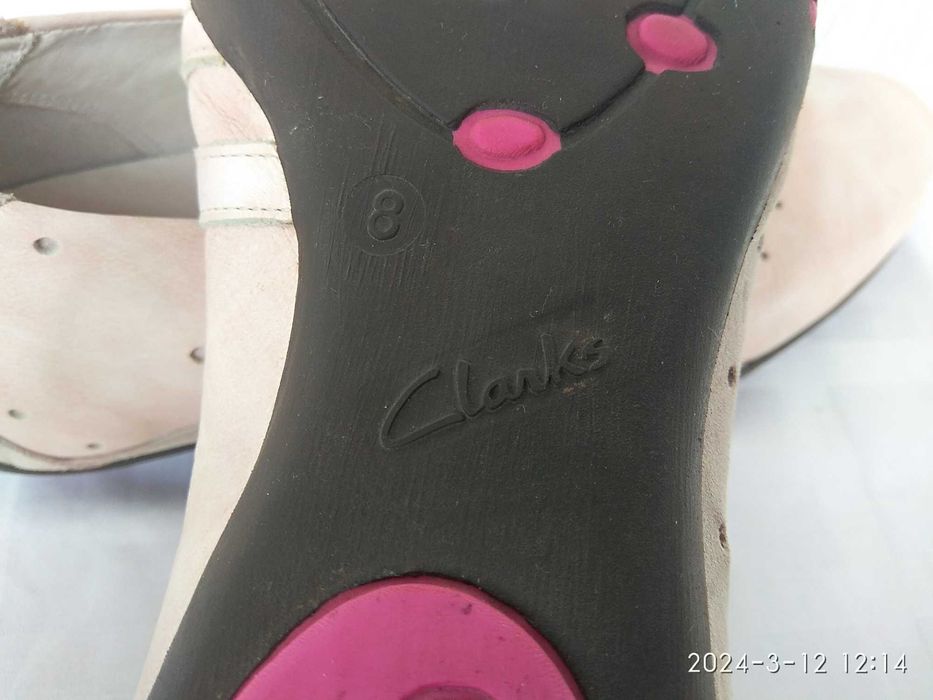 Кожанние туфли,балетки Clarks р.41-41.5