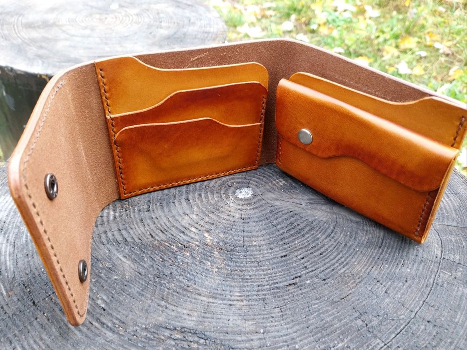 Portfel męski.  Handmade.  Skóry naturalne.