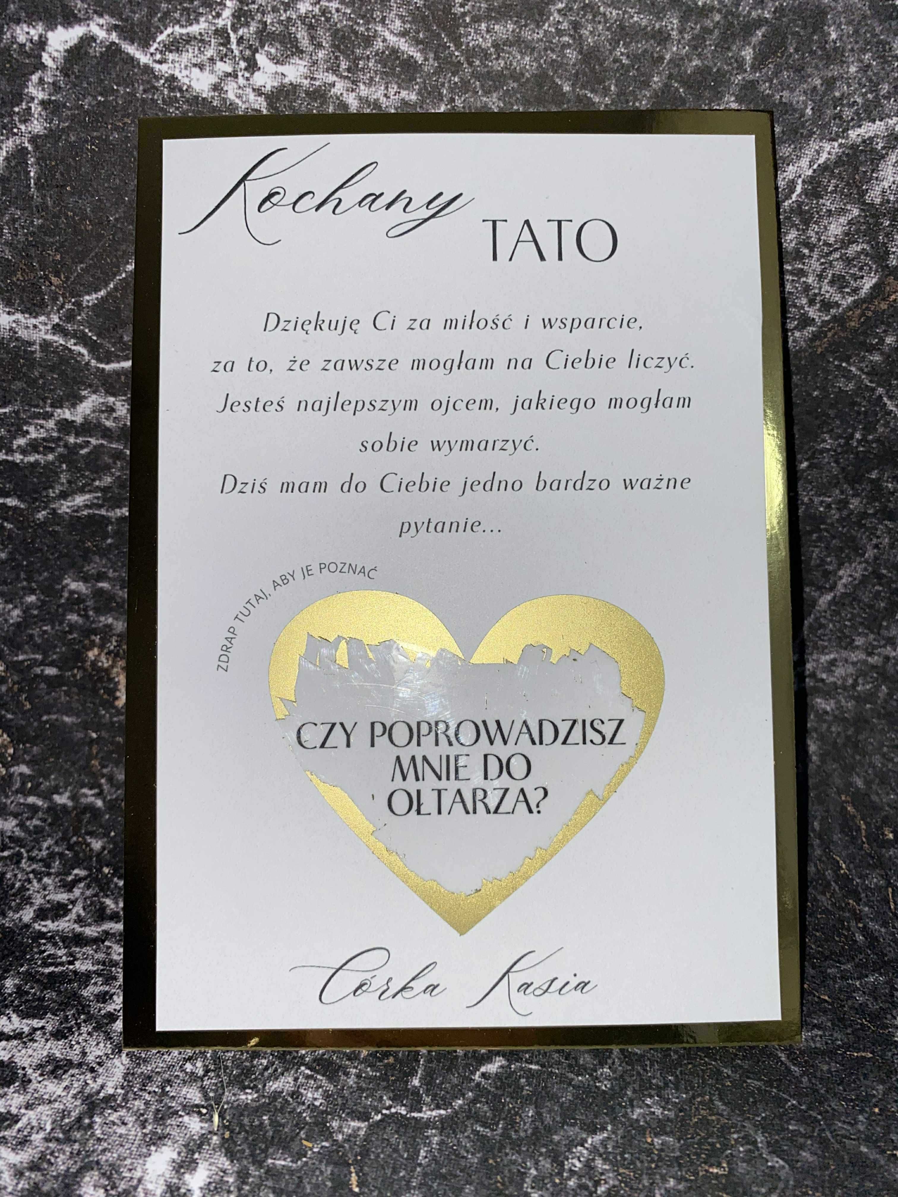 Zdrapka "Tato czy poprowadzisz mnie do ołtarza"