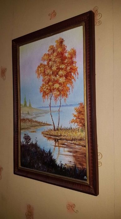 Картина Масло Осень Балабанов 1997 год Картон