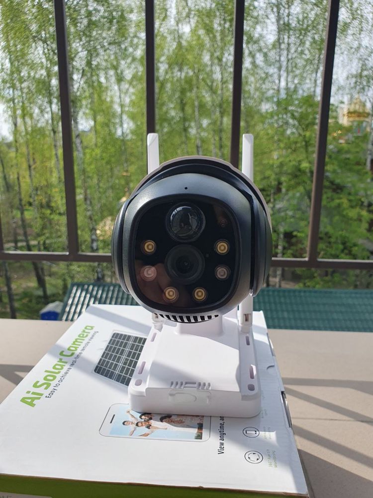 Автономная камера WIFI V380 PTZ аккамуляторная солнечная панель 18650