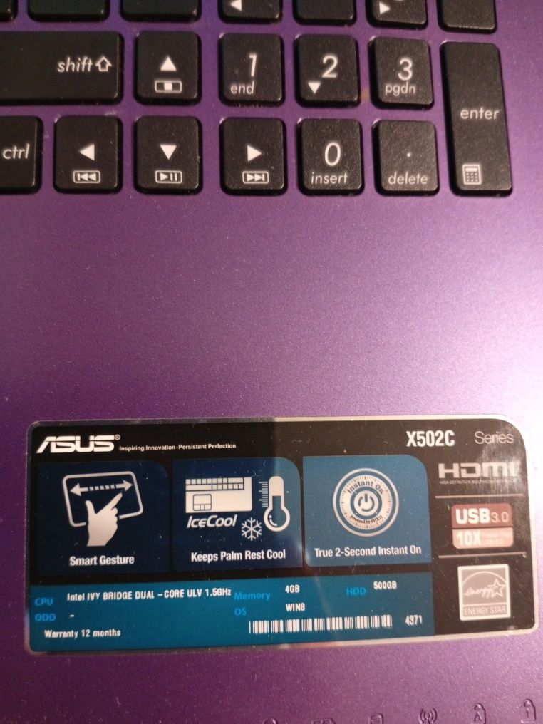 Laptop Asus x502c