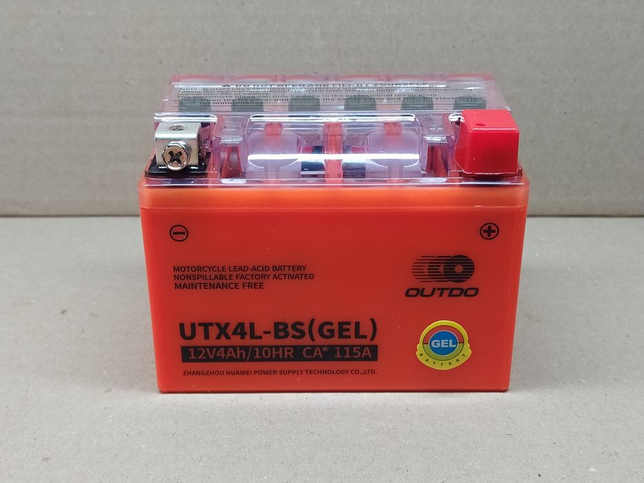Аккумулятор мото GEL 12V 4A 113-70-85mm YTX4L-BS "OUTDO"