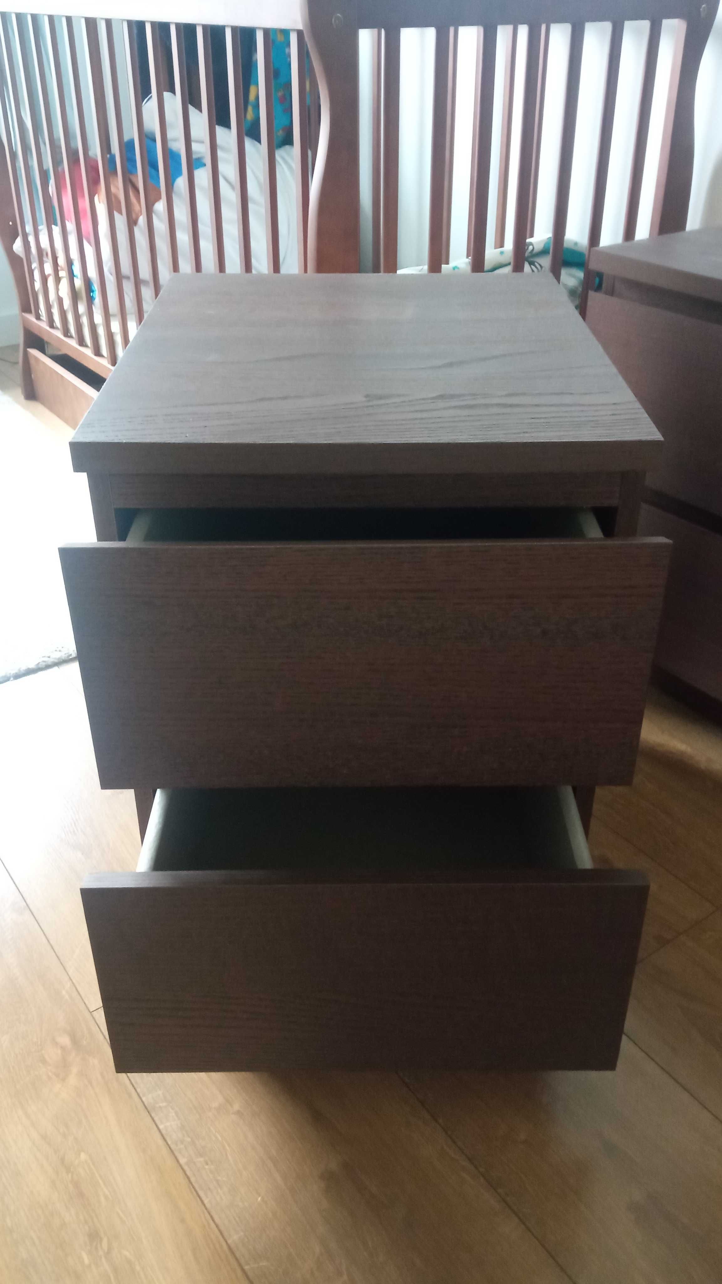 Łóżko MALM 180x200, z 4 pojemnikami i 2 szafkami