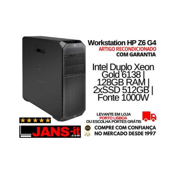 Workstation Gráfica HP Z6 G4 | 128GB | 2xSSD 512GB | Win10 Pro