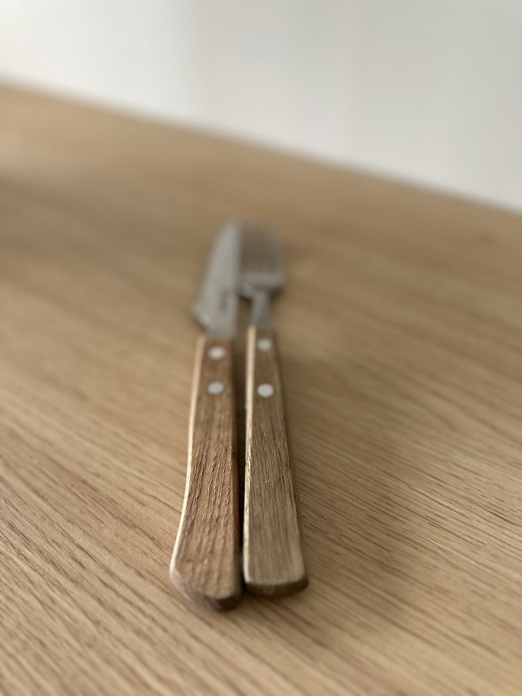 Sztućce drewniane widelec nóż zestaw