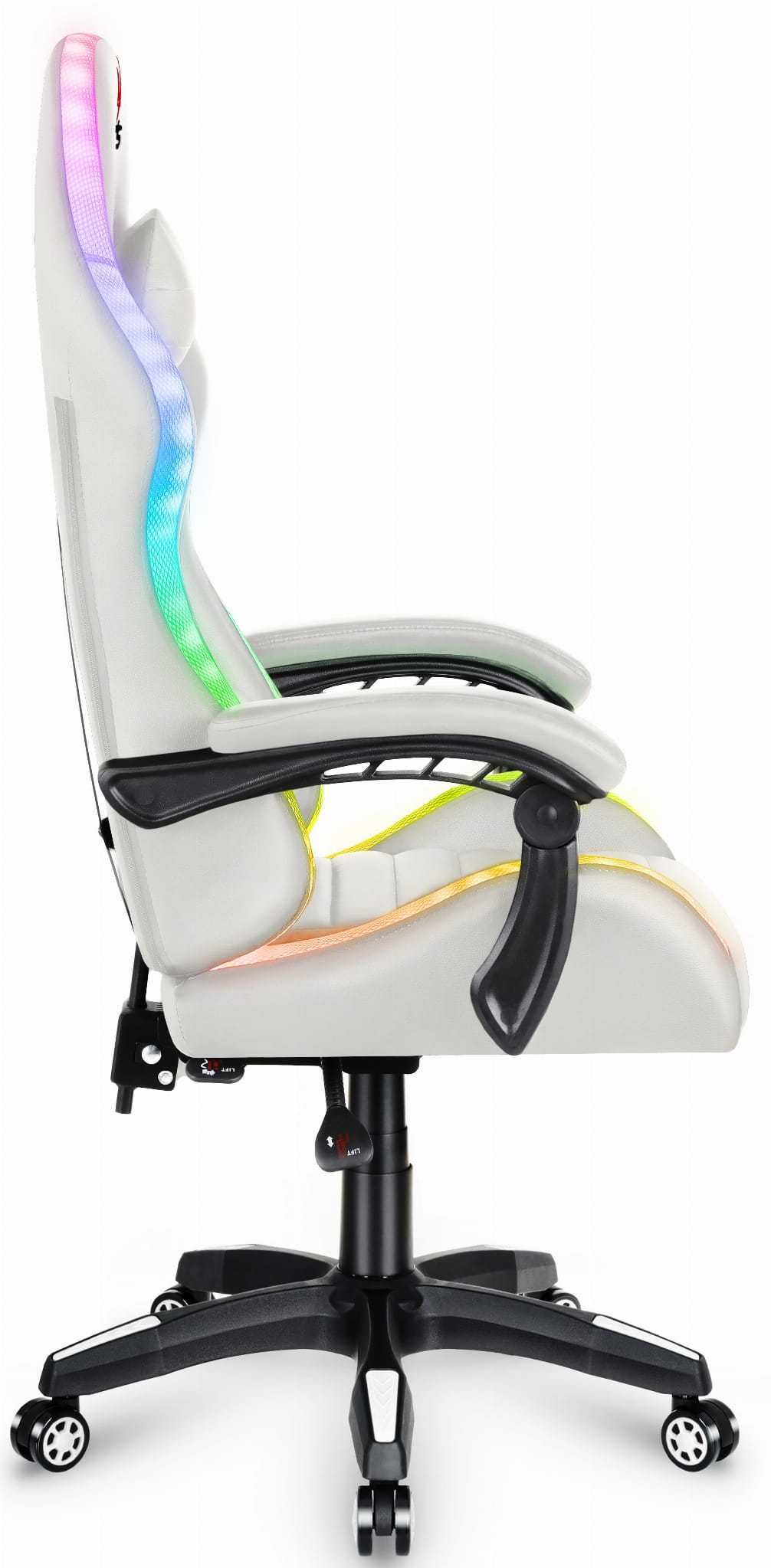 Fotel gamingowy Hell's Chair HC-1003 White Led outlet