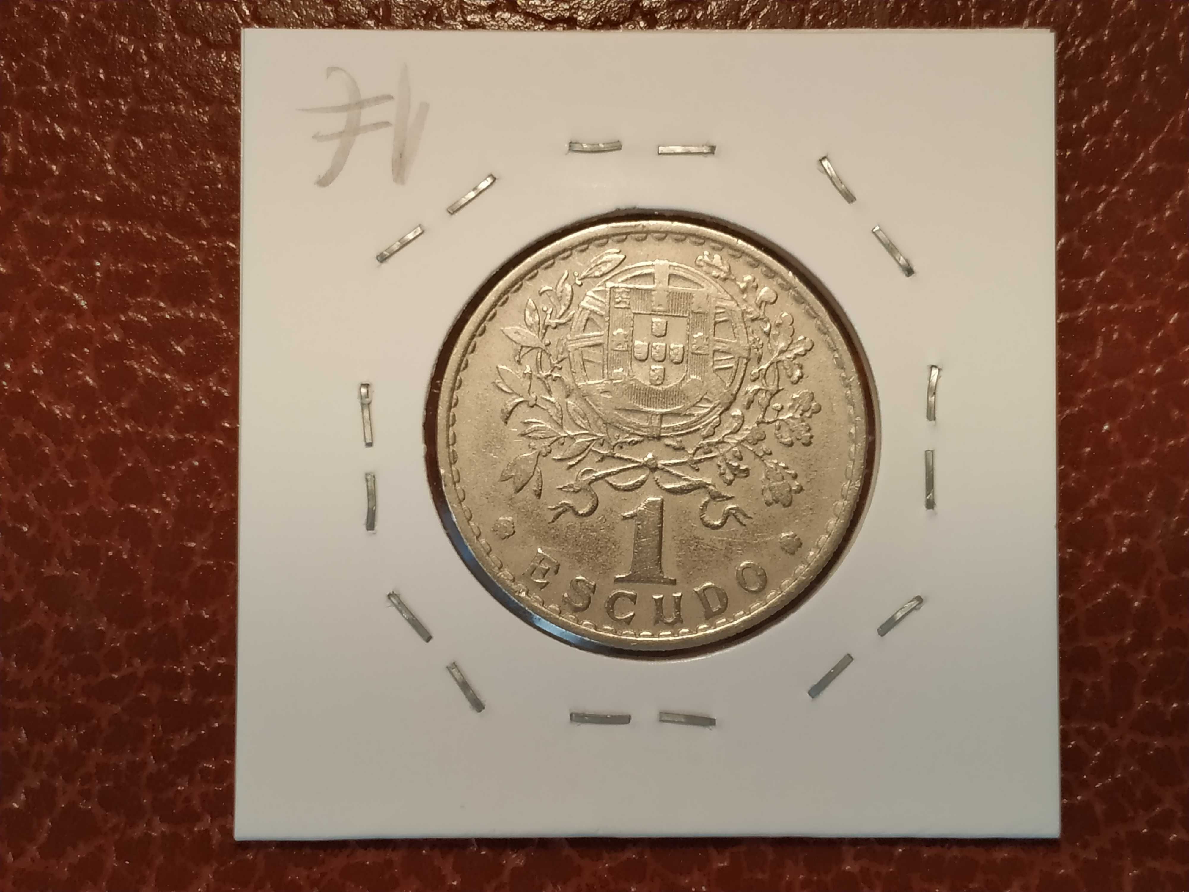 Portugal - moeda de 1 escudo de 1957 em alpaca