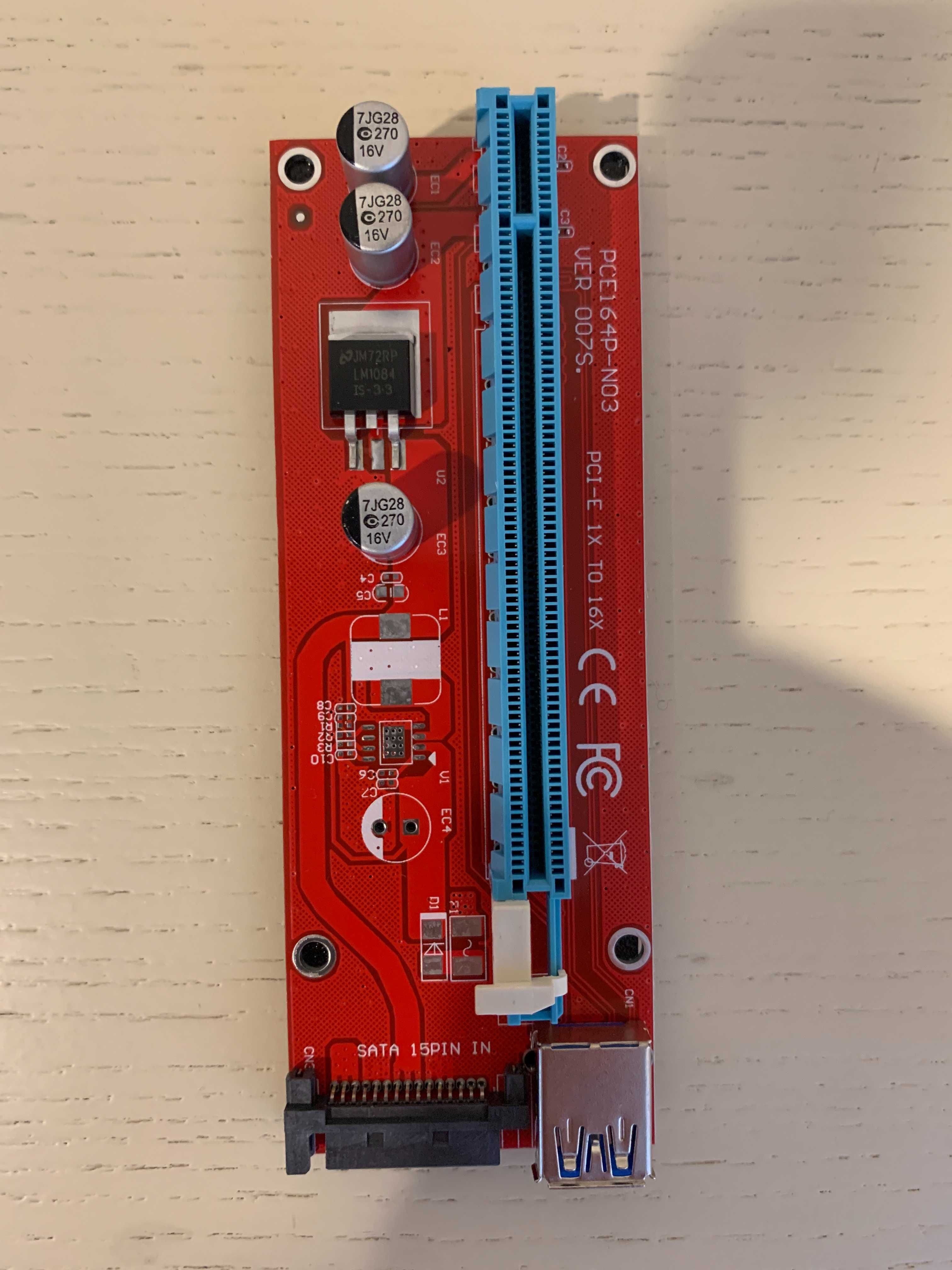 Райзер 007s PCI-E 1x на 16x