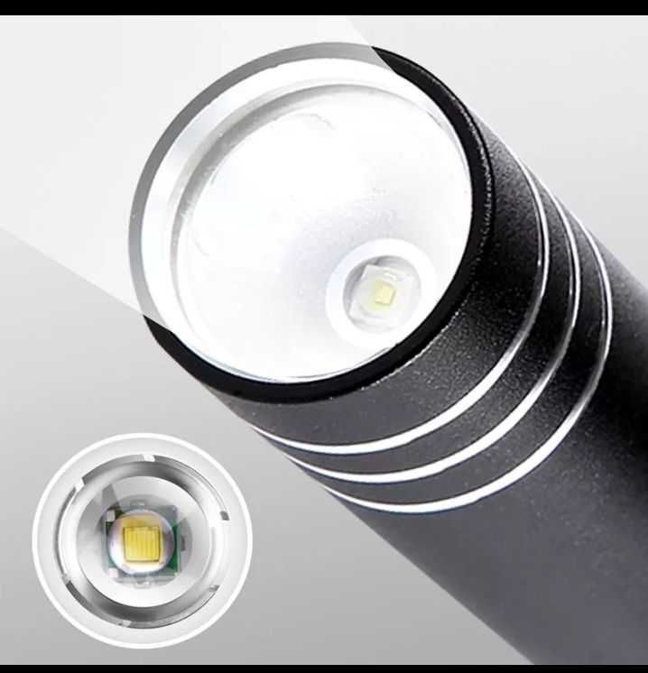 Стильный Алюминий MINI фонарик с Led диод  и зарядкаой Type-C на 3часа