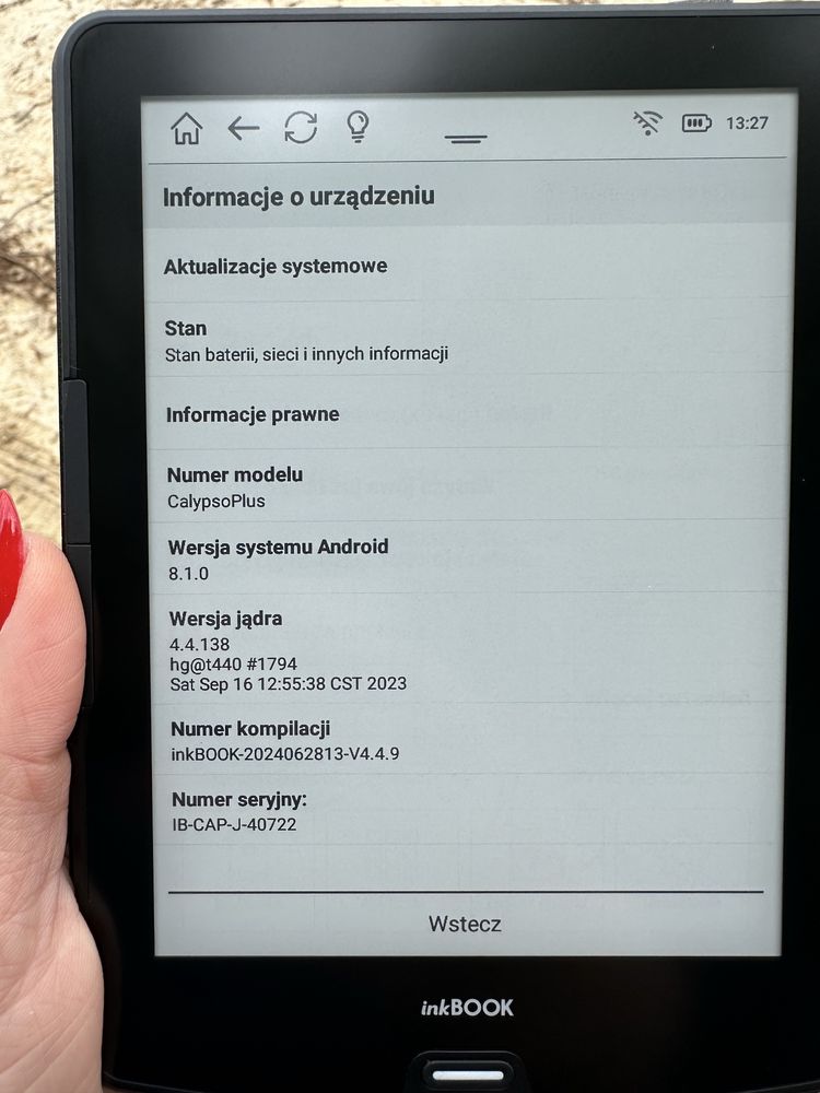 Czytnik inkbook calypso plus różowy zadbany etui