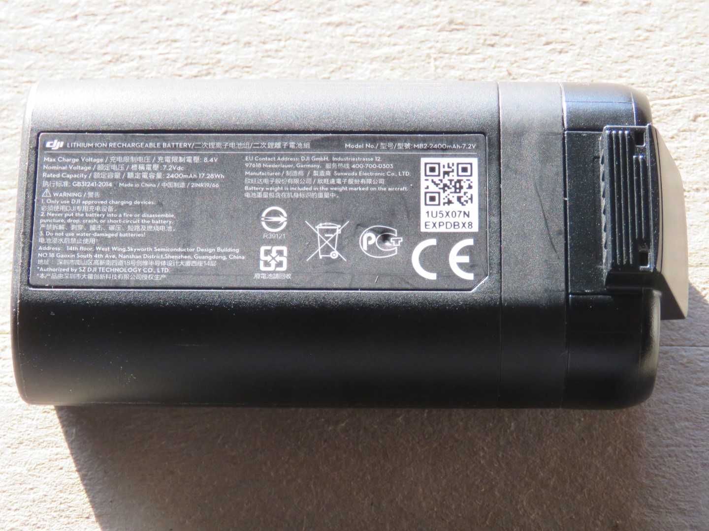 DJi baterias originais, 2400mAh 17,28 Wh para drones DJi Mini/Mini2