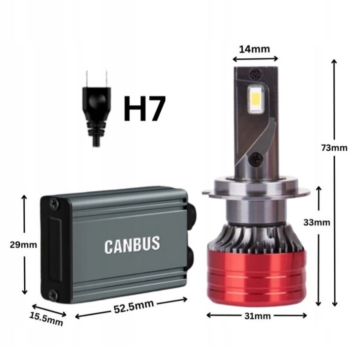 Sprzedam światła LED z adapterami H7  3 w cenie 2