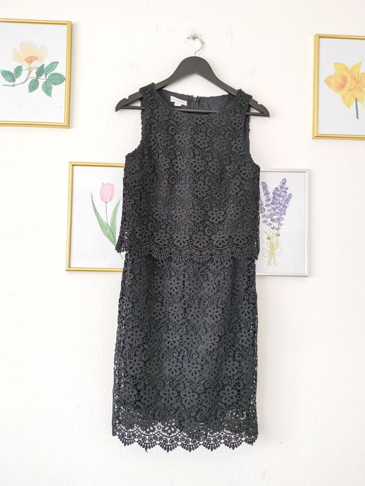 Koronkowa mała czarna, sukienka, koronka, monsoon, 38, M