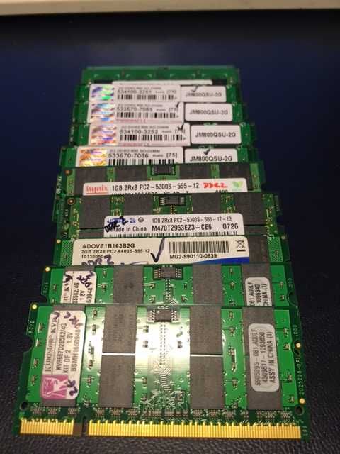 Memórias Portátil DDR2 1 - 2 GB / DDR3 2 - 4 - 8 GB / DDR4 8 GB