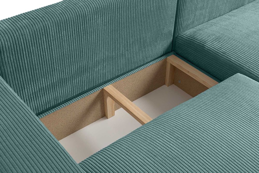 Wygodny narożnik sztruksowy GUSTO poso | pojemnik | funkcja spania