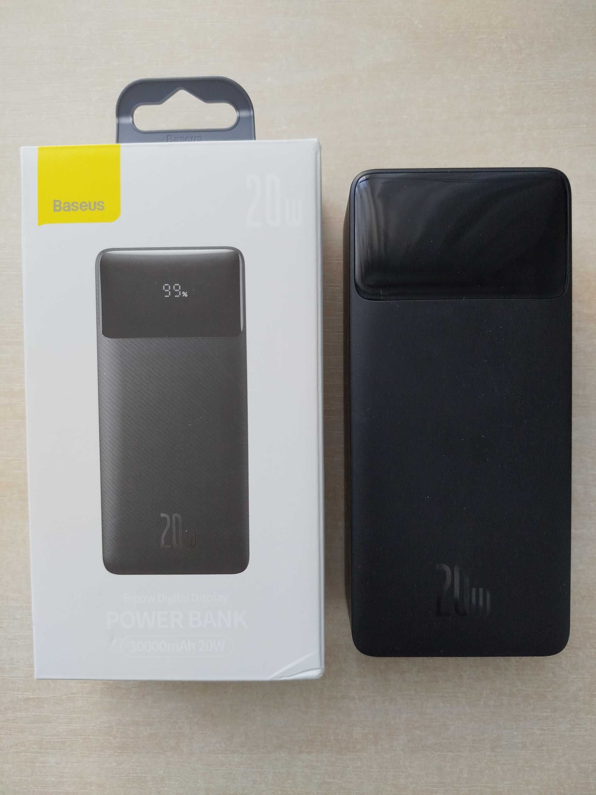 ⫸ 30000mAh Павербанк 20W 3A Baseus Bipow Digital Display