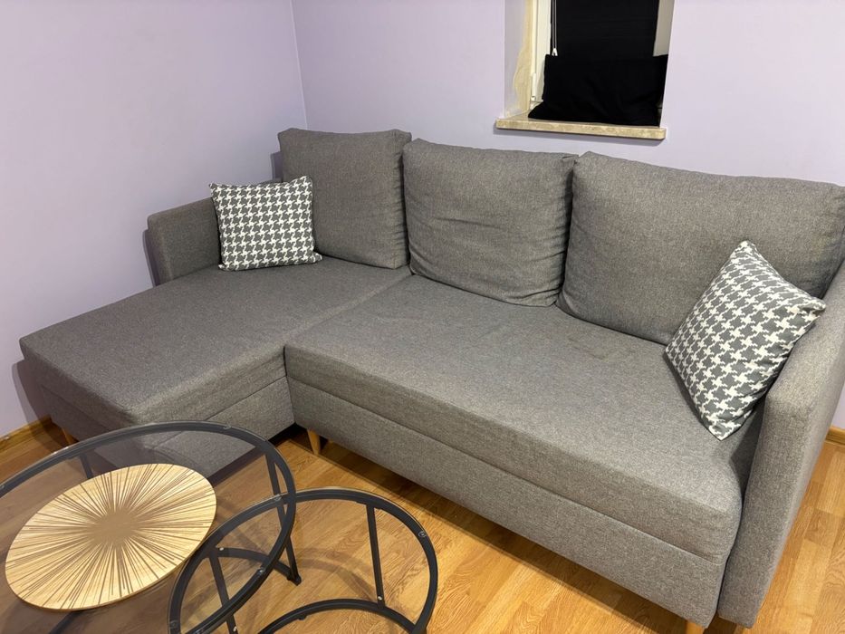Kanapa sofa szara wygodna do spania używana stan bardzo dobry