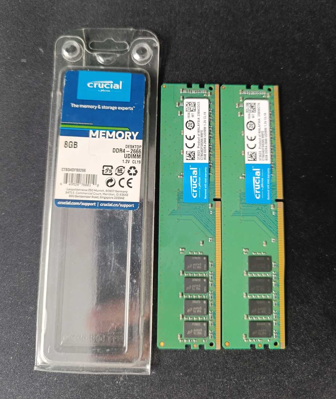 Crucial DDR4 16GB (8GB x 2), Używane