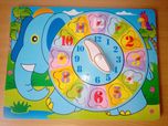 Drewniane puzzle - zegar