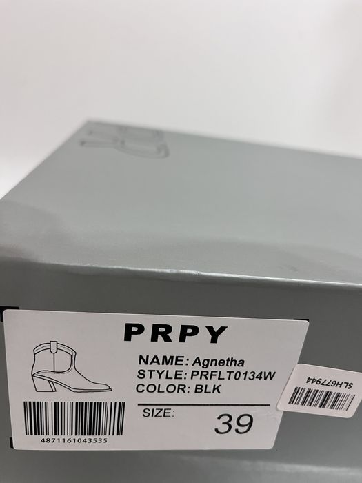 Жіночі чорні шкіряні ковбойки Agnetha PRPY 39 PRFLT0134W