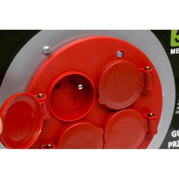 Przedłużacz  bębnowy zwijak 50m 4 gniazda metalowy stelaż i bęben