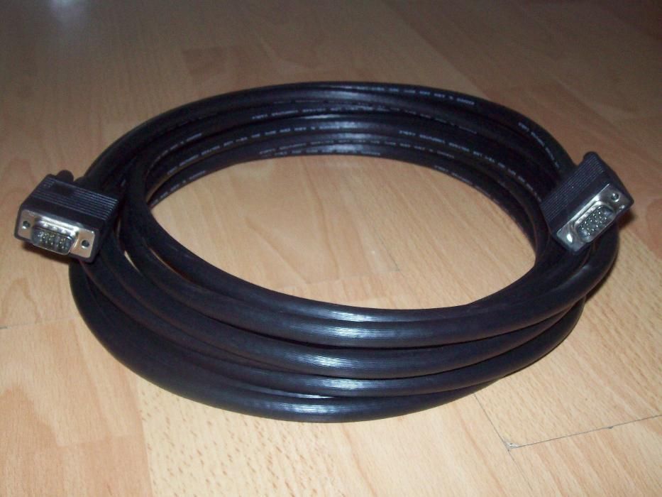 Kabel przewód VGA / SVGA 600cm = 6 m metrów czarny komputer, rzutnik