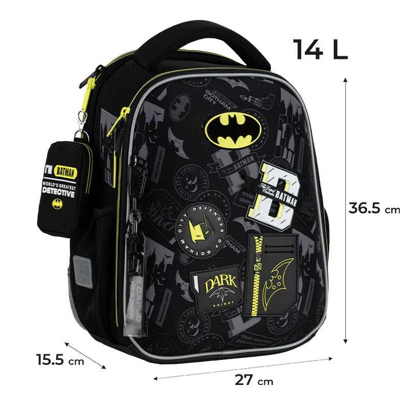 Рюкзак шкільний каркасний Kite DC Batman з пеналом