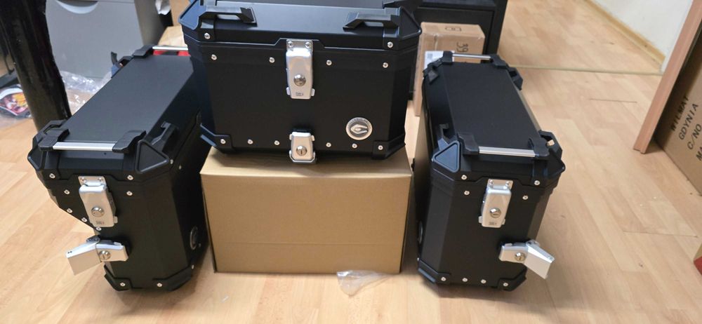 Kufry aluminiowe komplet 3szt + stelaże do BMW R1250 R1200 CRF1100