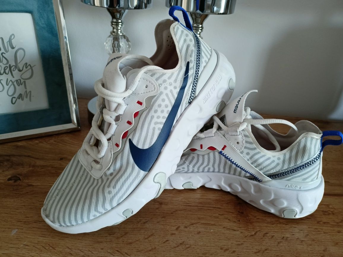 Buty Nike react 38 białe granatowe