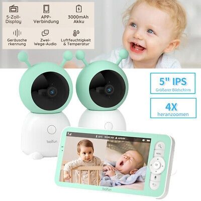 BOIFUN niania z 2 kamerami aplikacja dzielony ekran wyświetlacz 2K HD