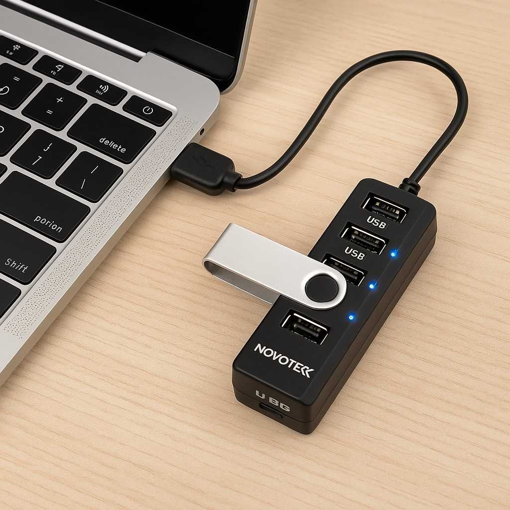 NOVOTECK 4-Port USB HUB 2.0 – Modelo HK-069