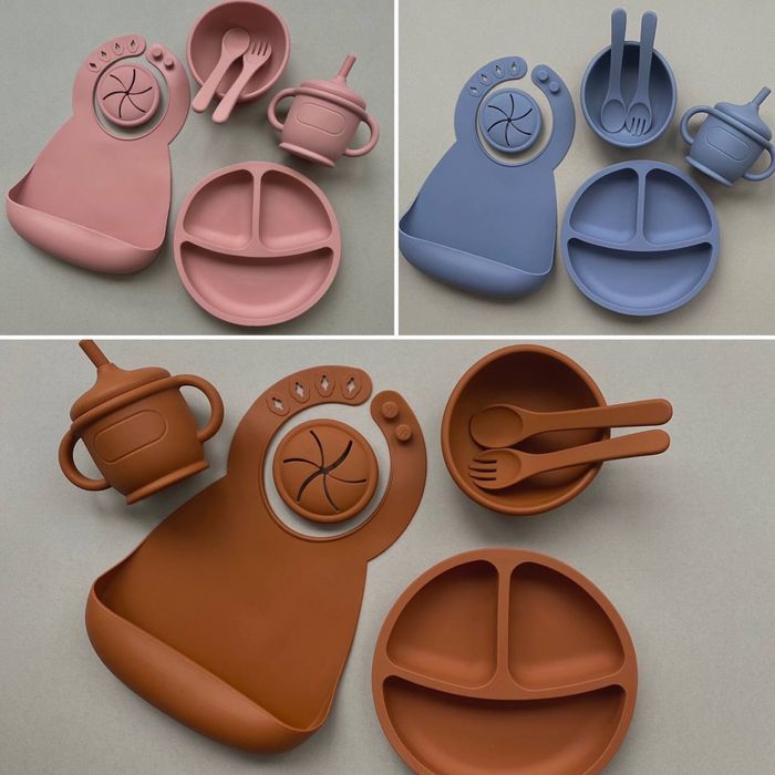 Дитячий силіконовий посуд для першого прикорму