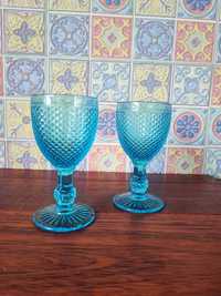 Стеклянные кубки/бокалы для вина синего стекла