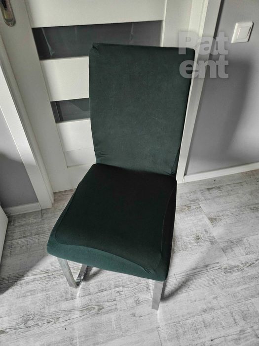 Pokrowce na krzesła elastyczne 4 sztuki butelkowa zieleń