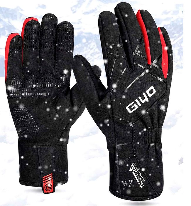 GIYO Rękawiczki Rowerowe z Długimi Palcami Zimowe Komfort do 2 stopni