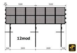 Konstrukcja pod panele fotowoltaiczne jednopodporowa PRW1V2x6 +2m