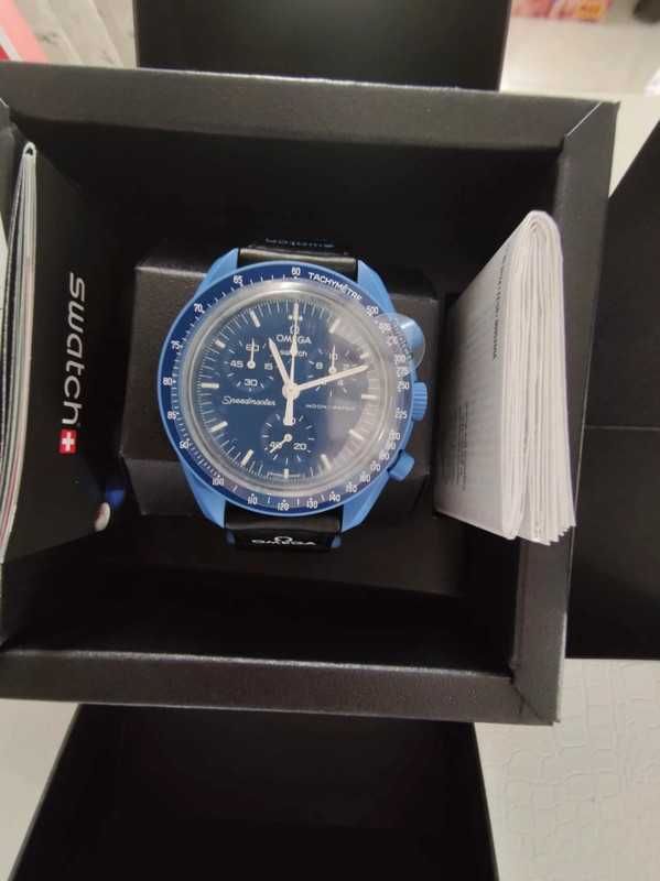 Omega x Swatch Neptune Mission - SO33N100 Navy Blue Aesthetic
