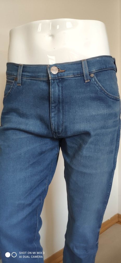 Wrangler Larston Slim Green Twist męskie jeansy rozm 36/34 jak 36/32