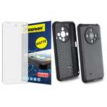 MATOWE Szkło hybrydowe do HAMMER IRON 6 - 6,56 + ETUI czarne TPU