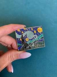 Nowy pin duża przypinka Van Gogh metal emalia broszka