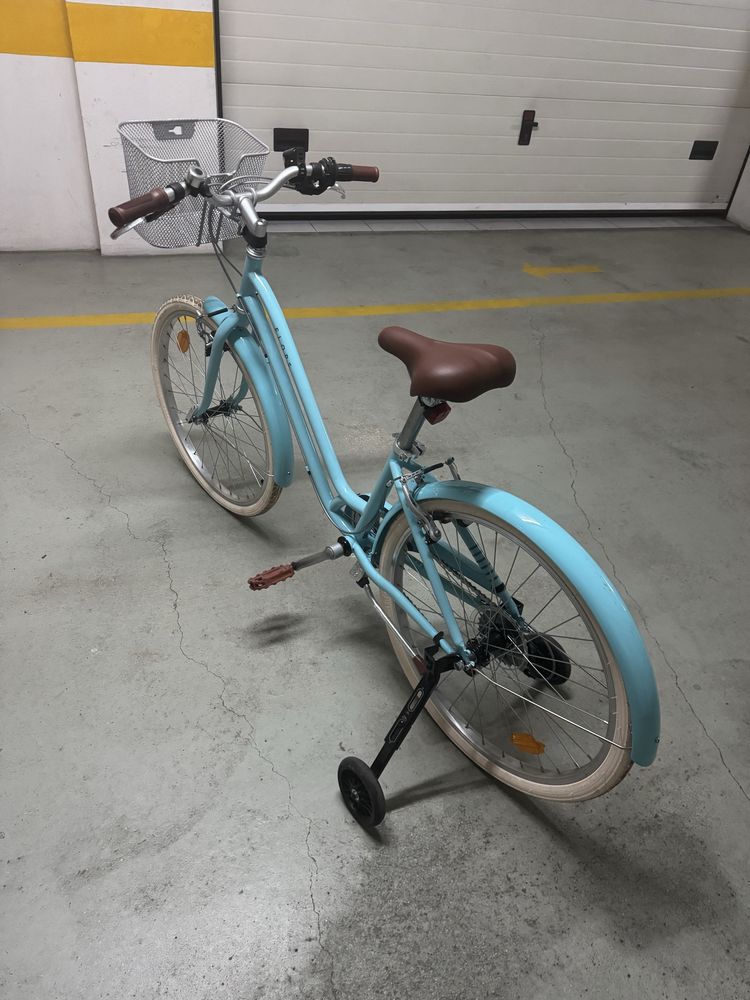 Bicicleta menina Elops roda 24 com cesta